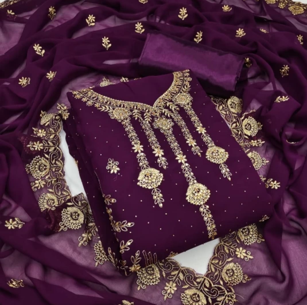 Embroidary georjet 4 pcs for women